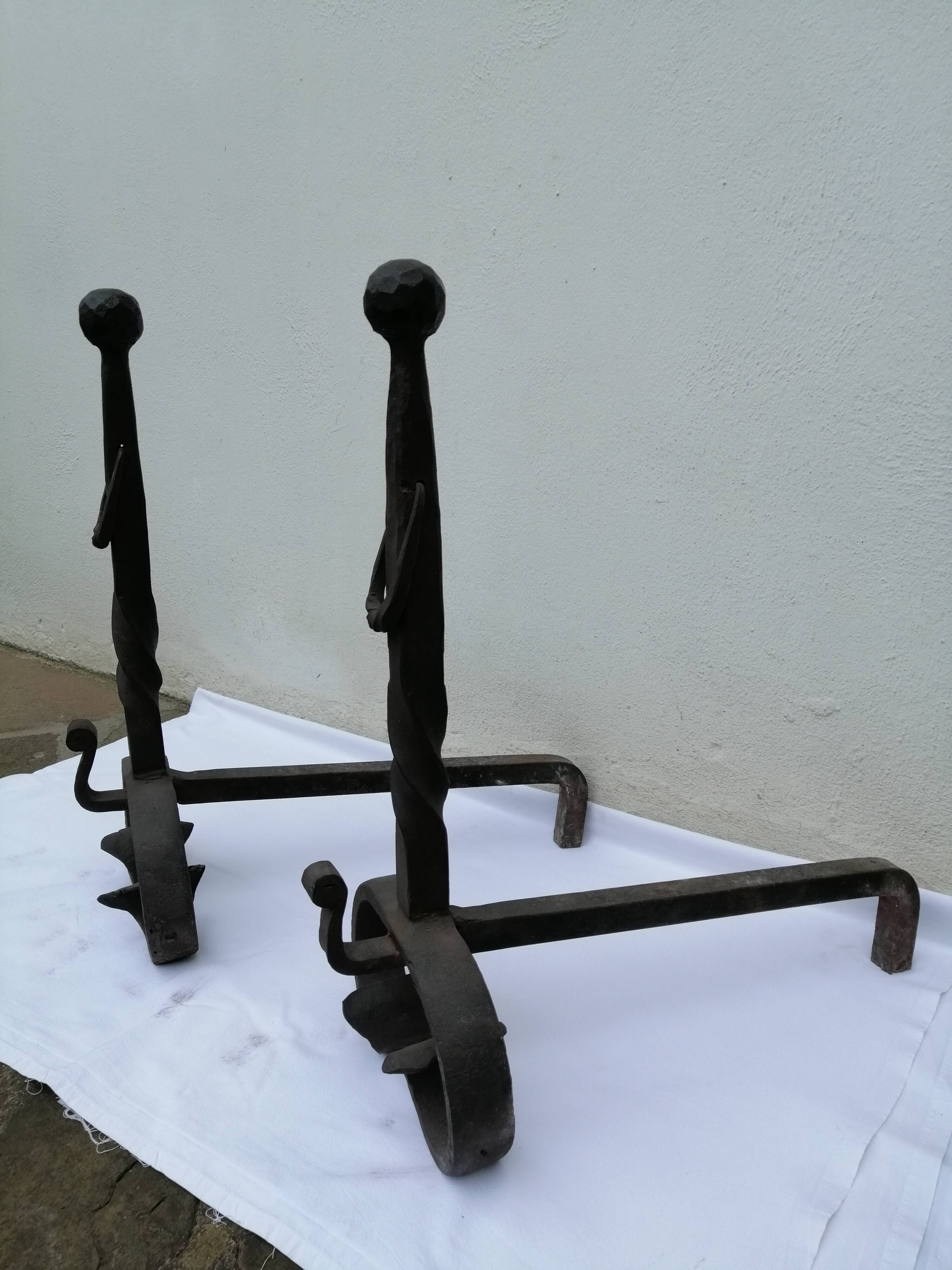 Fireplace set - Antique chenets