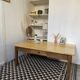 Large antique coffee table in solid wood, farmhouse style – 1 drawer –