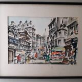 Old illustration of Montmartre signed Maurice Legendre