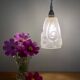 Vintage art deco tulip pendant light in frosted glass signed Degué