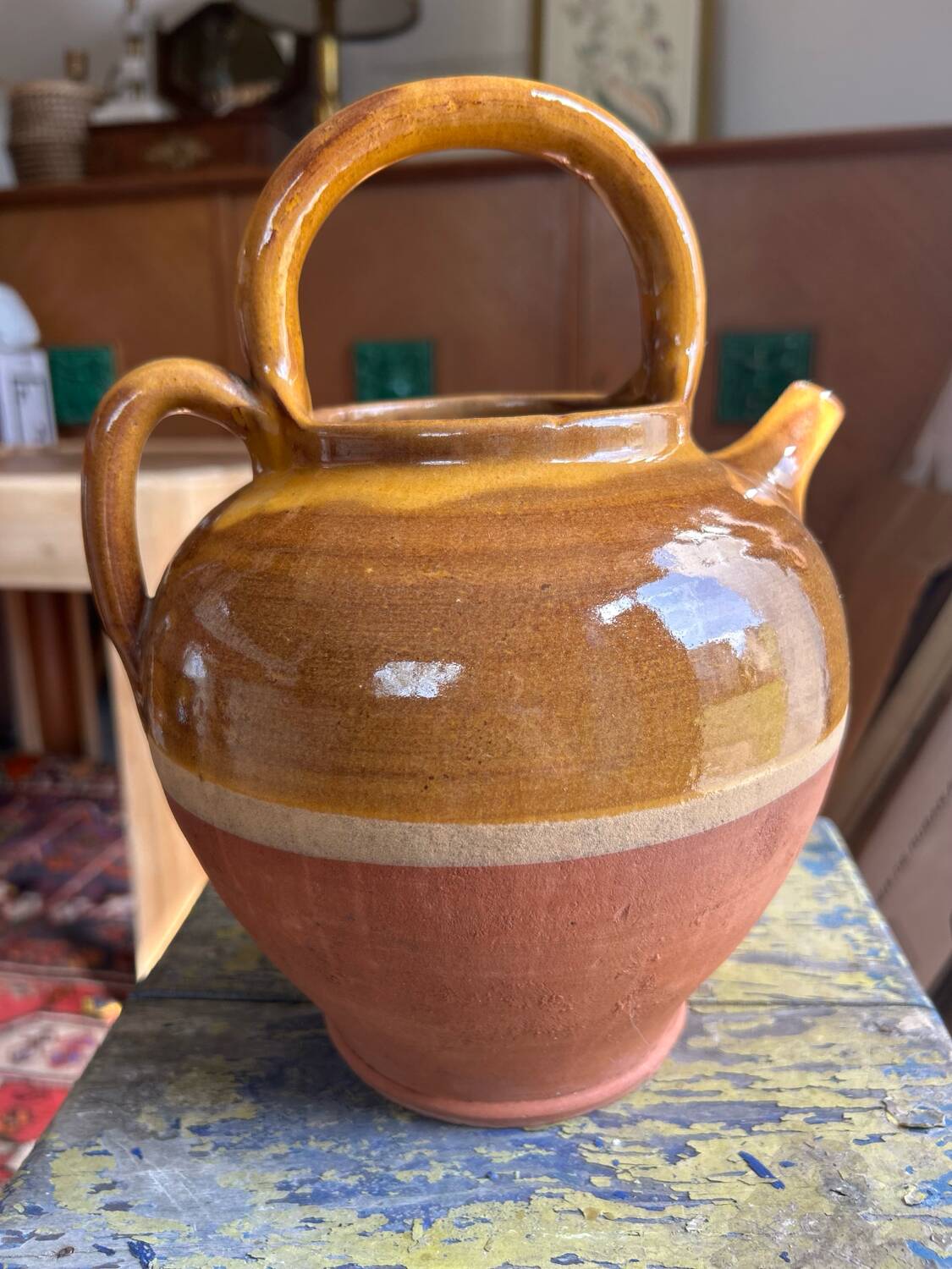 Yellow glazed jug
