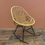 Rattan shell armchair