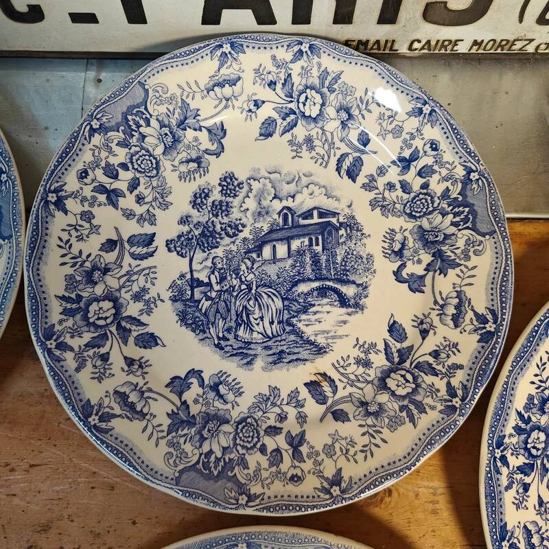 Set of underglaze plates England vintage