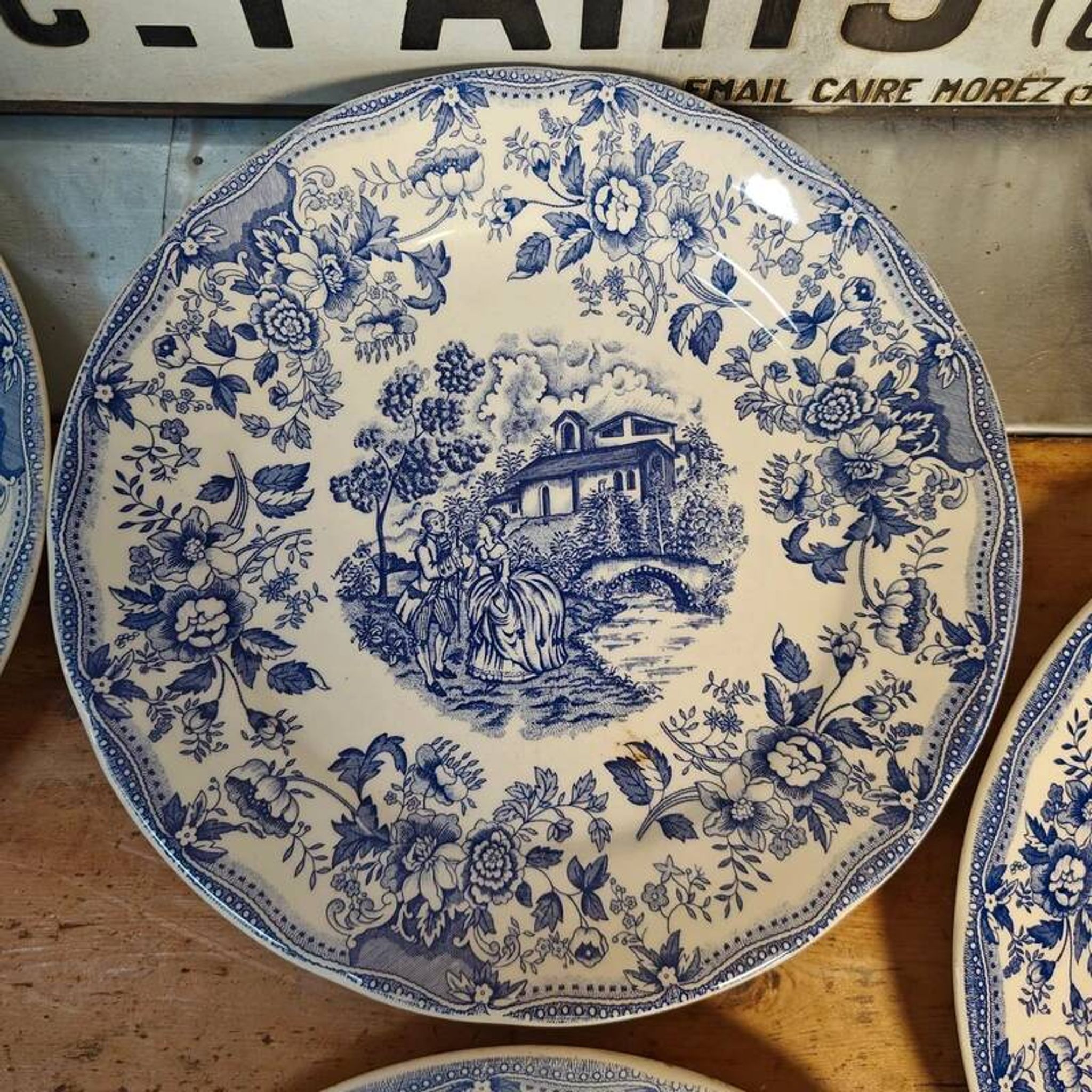 Set of underglaze plates England vintage