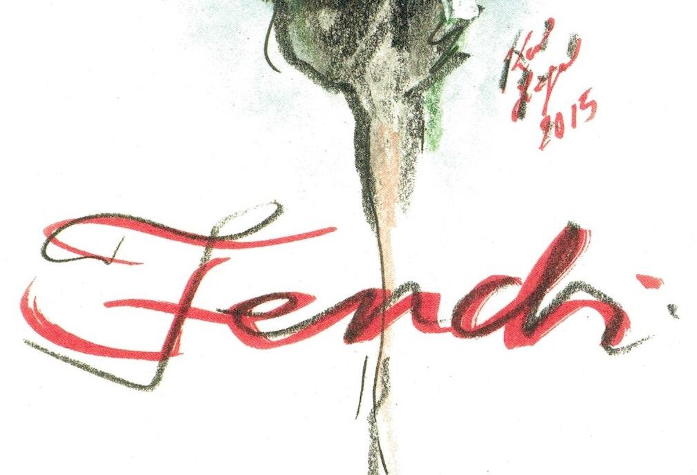 Drawing by karl lagerfeld for fendi