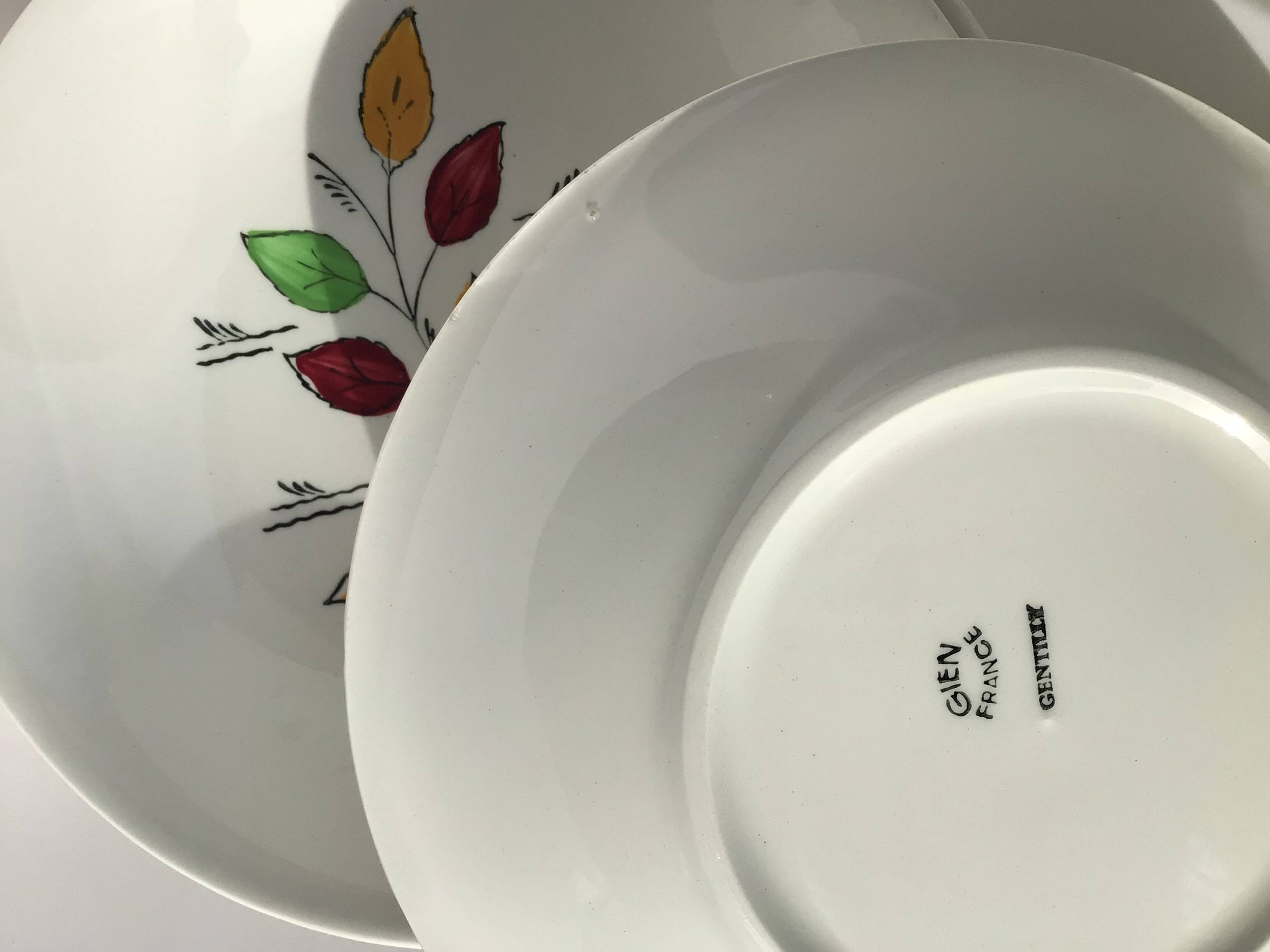 6 Gien soup plates, Gentilly model