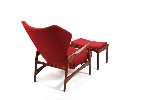 Fauteuil inclinable Cloud Master en teck Ib Kofod-Larsen 1950