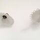 Pair of swan neck and serrated opaline wall lights