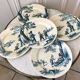 Set of 5 flat plates Iron Earth model "Garde-Champêtre" late nineteenth