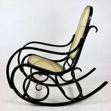 Vintage Black Rocking Chair attributed to Michael Thonet