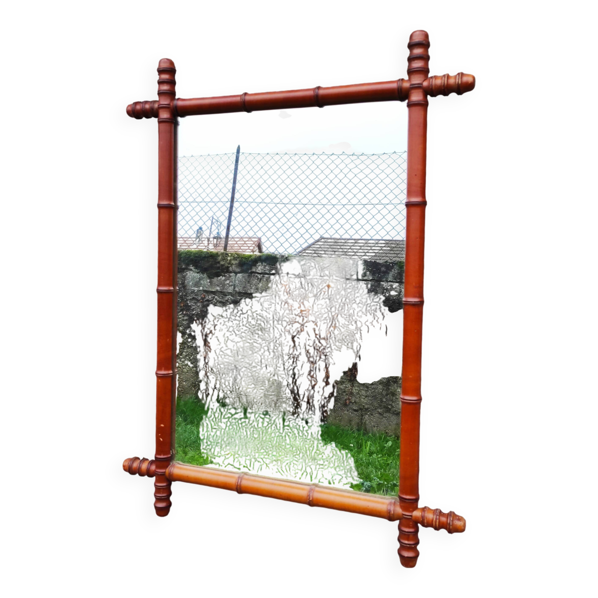 Large antique bamboo mirror 1940