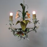 Hanging lamp in metal.3 lights. Vintage 1960s