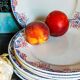 Nine Sarreguemines earthenware dessert plates, Brunoy service, 1940s