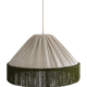 Suspension bella — rayures olive, franges bohème