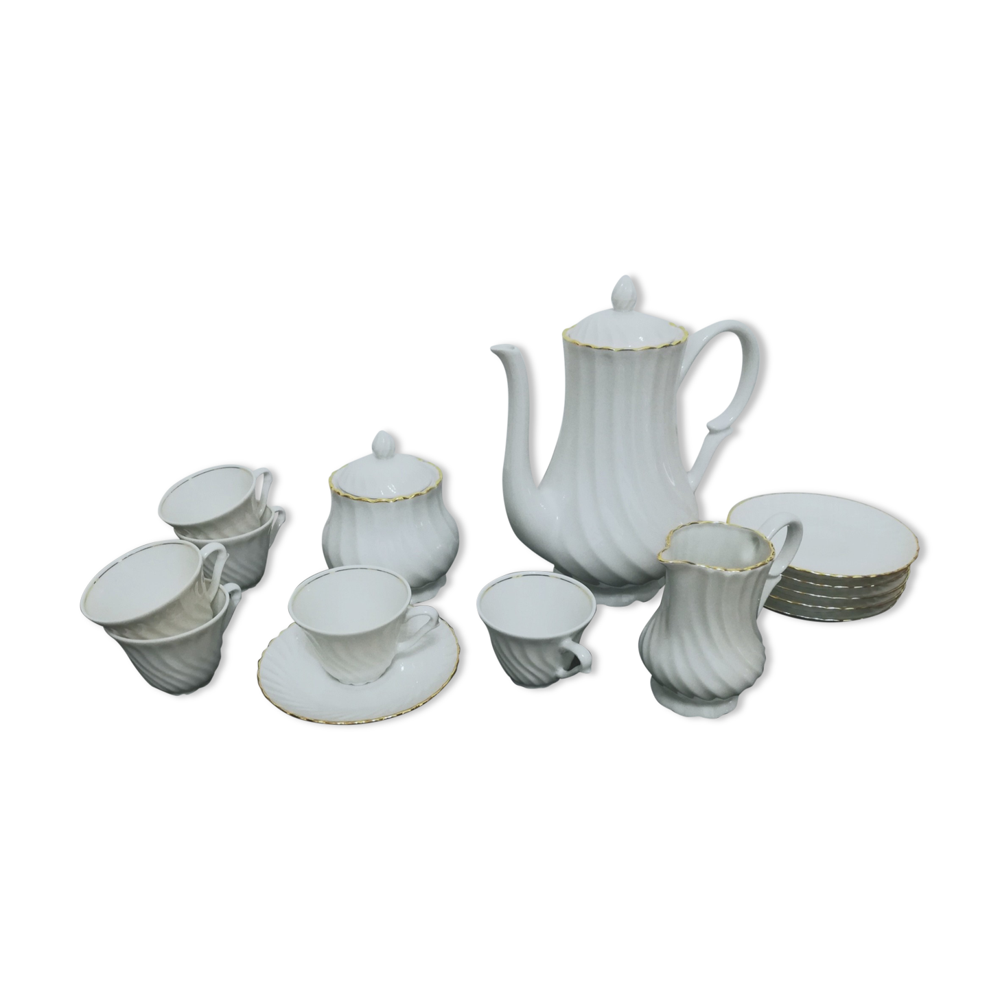 Porcelain coffee service by Philippe Deshoulieres