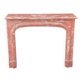 Louis XIV style red marble fireplace