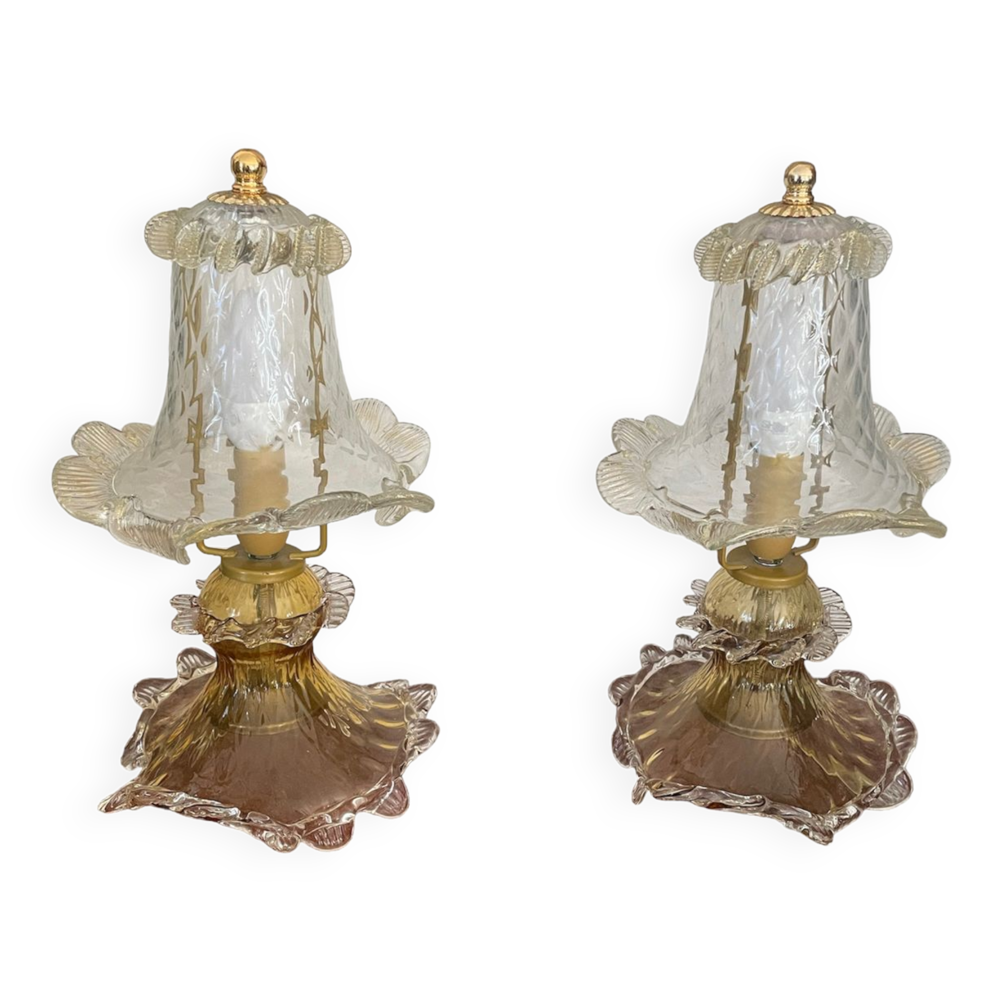 Pair of Murano glass lamps