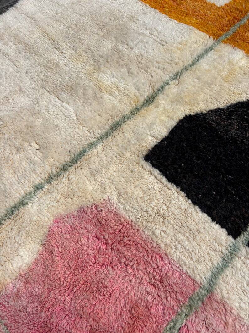 Grand tapis marocain - tissé à la main en pure laine berbère - 3X2m