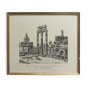 Lithographie encadrée reproduction