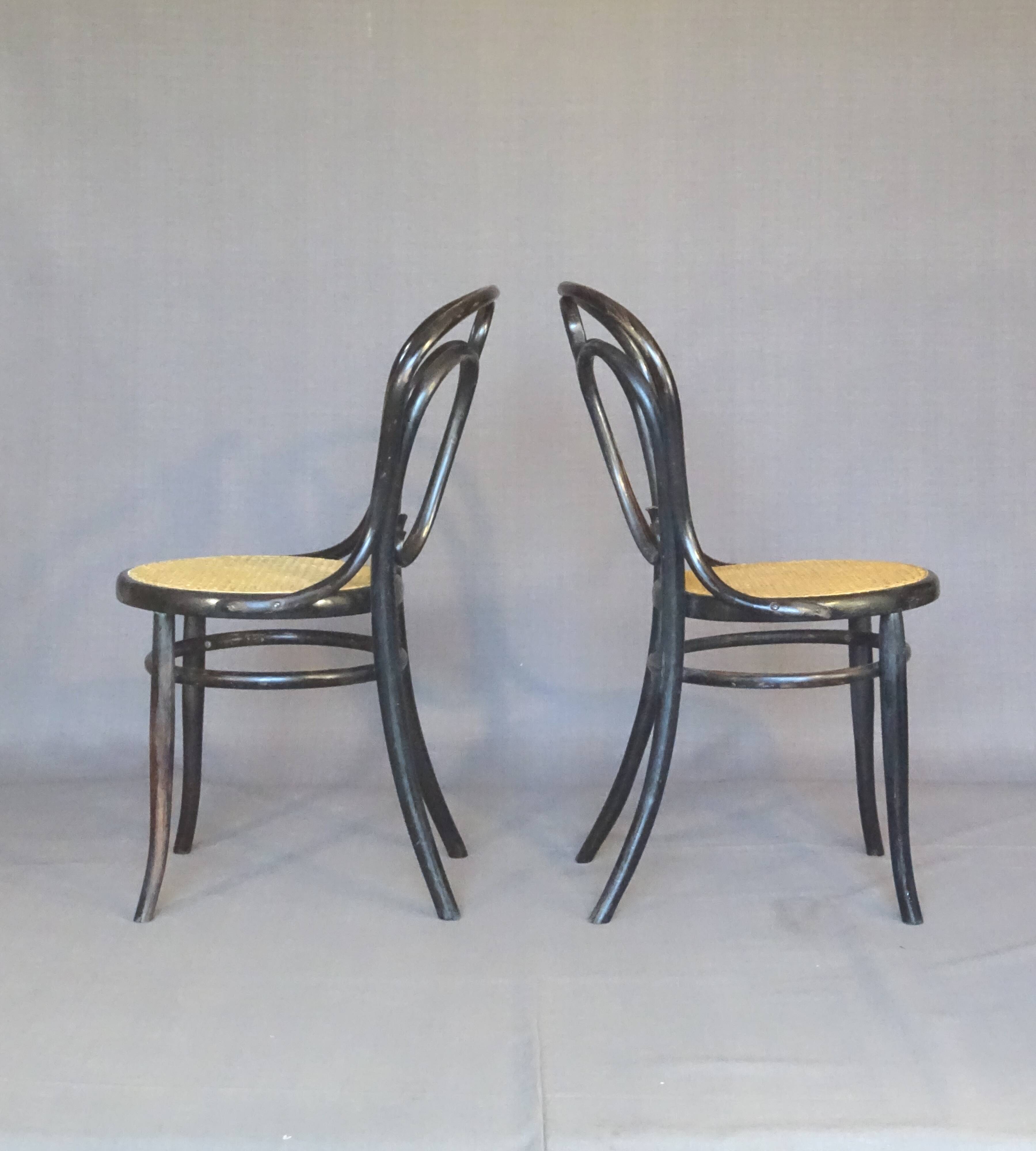 2 KOHN N°35 Art Nouveau bistro chairs -1875- recently hand-caned