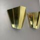 Rare set of 2 cubic solid brass wall light sconces by egoluce, italy 1980s