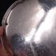 Silver metal tray with a flower decoration - circa 1950