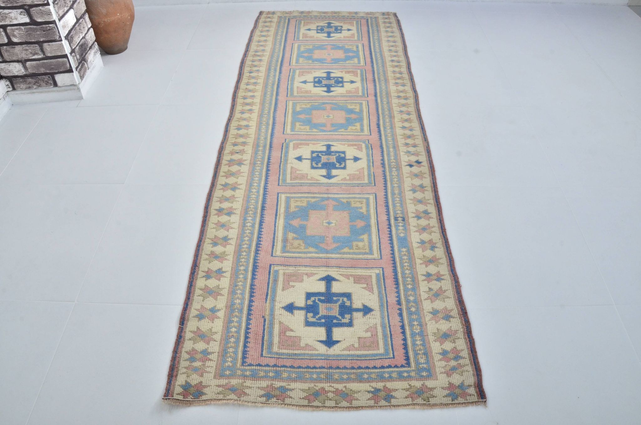 Tapis coureur Oushak vintage sku 3540