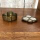 Old Clover Shape Box Brass + Mother-of-Pearl Vintage