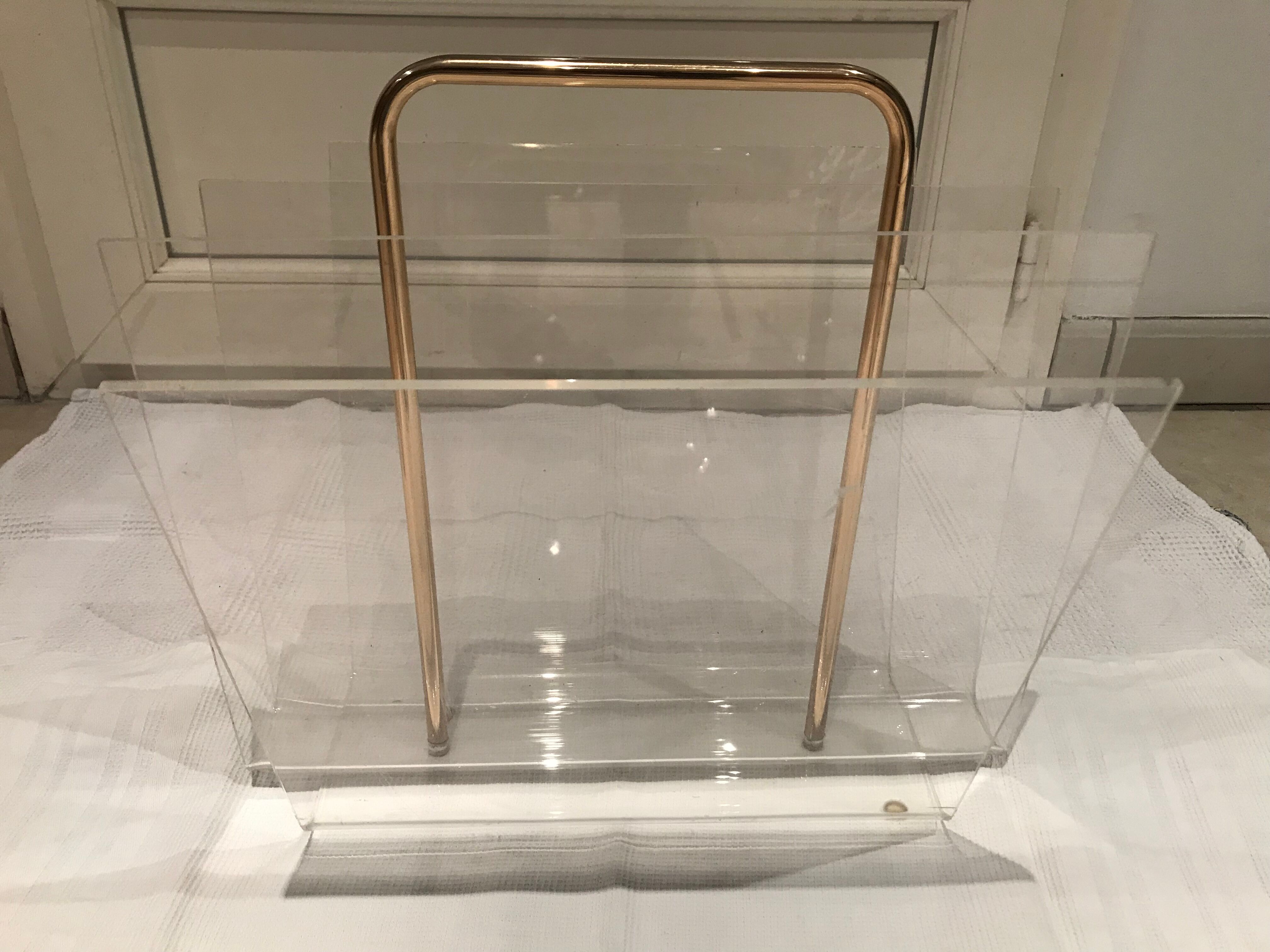 Vintage 1970 brass magazine holder