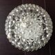 Plafonnier rond en verre bullé vintage années 60-70
