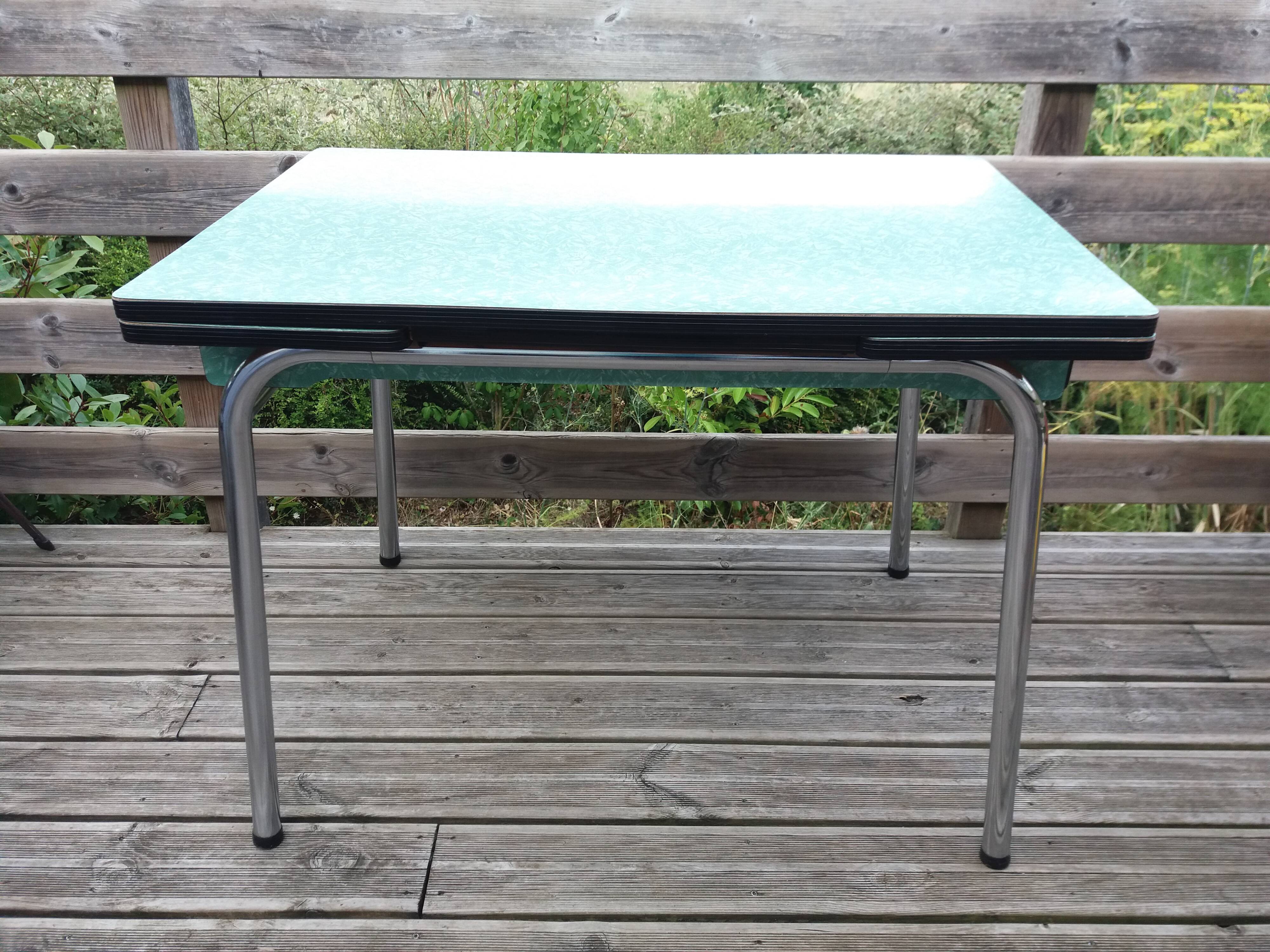 Formica and chrome-plated metal table