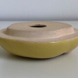 Yellow glazed ceramic box in the shape of an apple, 1970