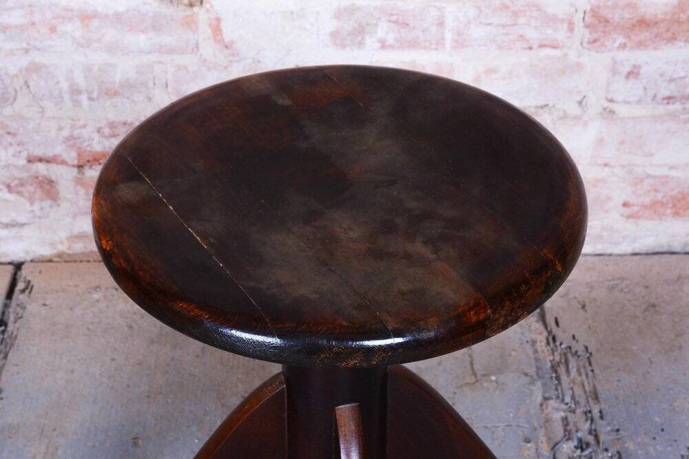 Mid-Century Czech Beech Piano Stool, 1940s