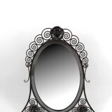 Miroir en Fer Forgé, Art Déco, Théme Floral , France, Circa 1920