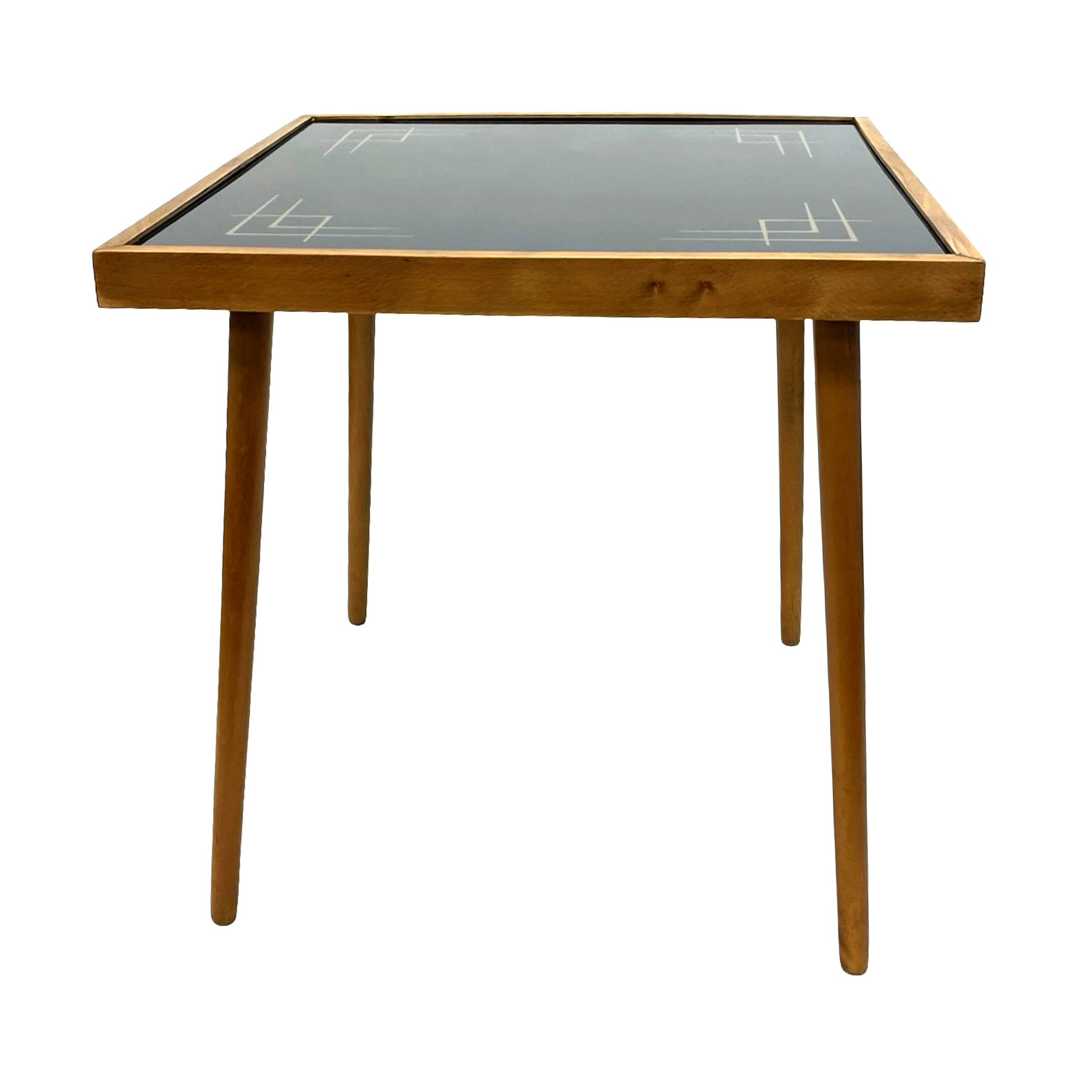Alfred Busch coffee table, Germany 1960s, glass & beech wood
