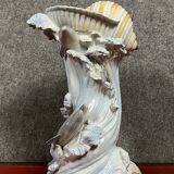 Vintage porcelain dolphin and shell vase circa 1960