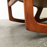 Mid-century model 100 rocking chair in Danish teak by Søren Georg Jensen for Kubus Møbler, 1960s.