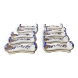 Set of 10 knife holders with blue Moustiers decor