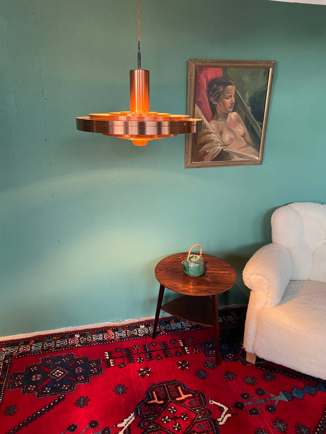 Vintage 1960s Fibonacci pendant in copper by Sofus Frandsen for Fog and Mørup