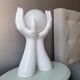 Italian design ceramic table lamp two hands and a glass sphere