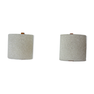Pair of sconces in perspex and teak, 60s