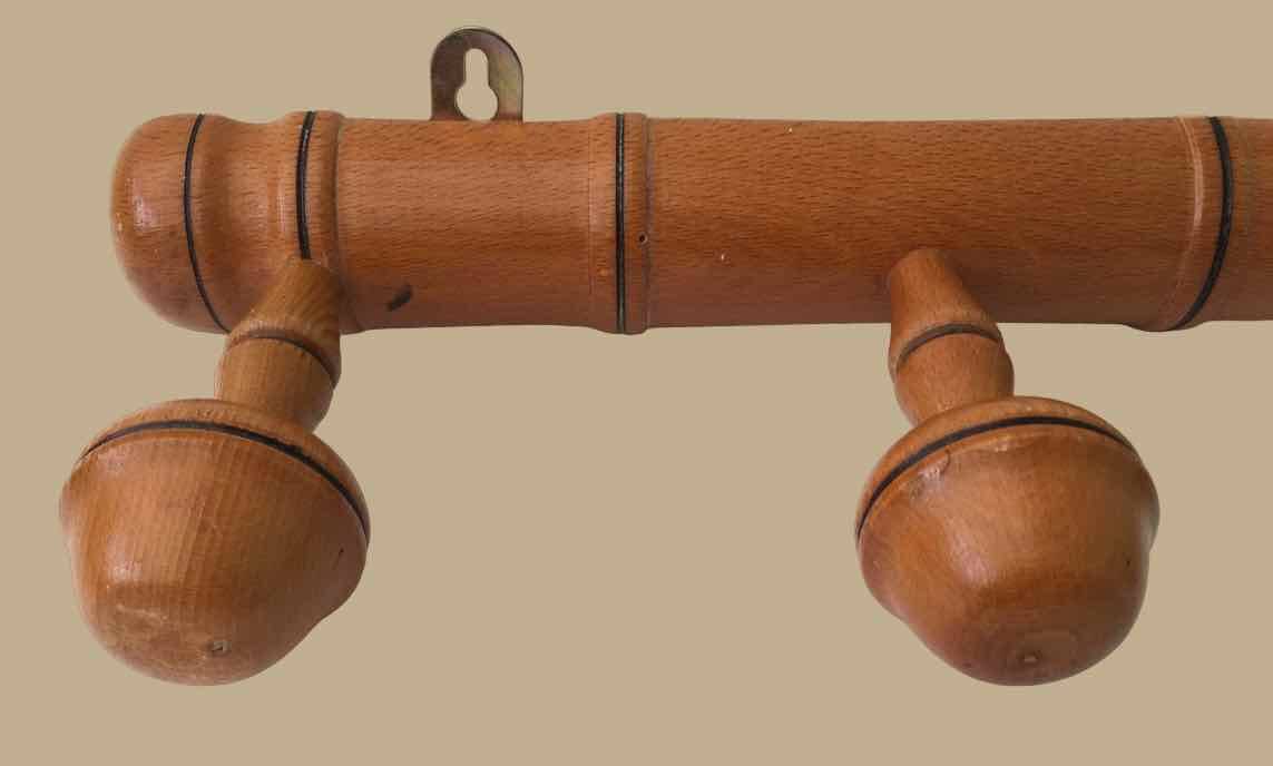 Bamboo-style wall-mounted coat rack