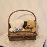 60s wicker basket handbag