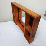 Round mirrored wooden shelf from the 80s