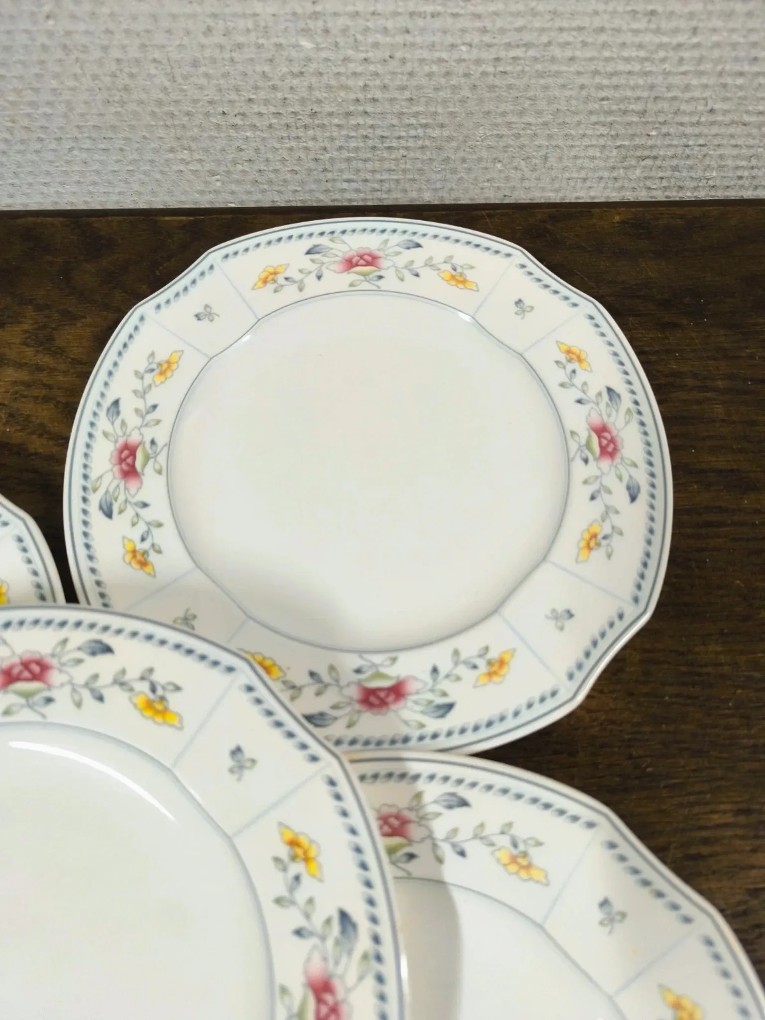 Set of 5 Villeroy & Boch "Nanking" Bone China Vintage Dessert Plates