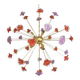 Suspension fleurs rouges et violettes verre de murano spoutnik