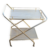 Vintage folding serving table on wheels