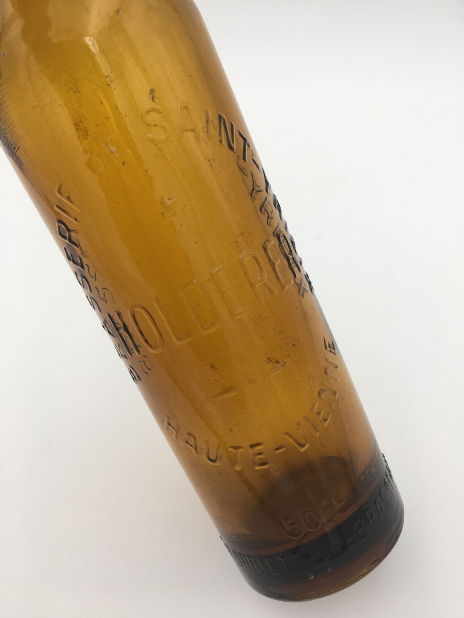 Bottle of old glass beer, Holderer Brewery (Saint Yrieix) - 20th century