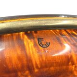 Hollywood regency brass and tortoiseshell lucite tray, Guzzini Italy 1970s