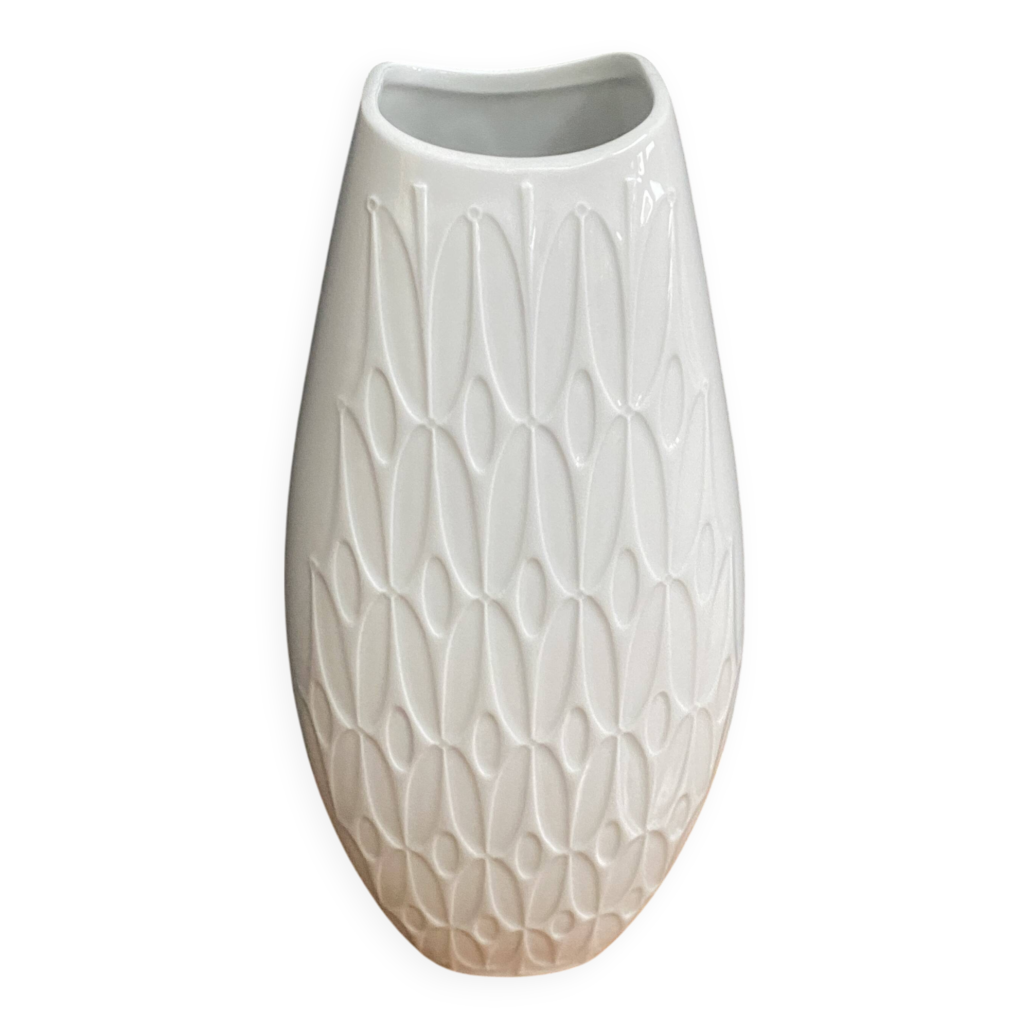 Large vintage white ceramic vase by Alka Kunst Bavaria